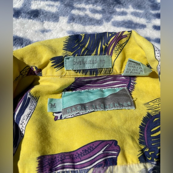 Vintage 90s Basic Elements Button Down funky Shirt Medium on trend oversized fit - Picture 4 of 9